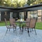 Flash Furniture 5PC Patio Set-31.5SQ Glass Table, 4 Brown Chairs TLH-073A2303C-BN-GG - alternate 1